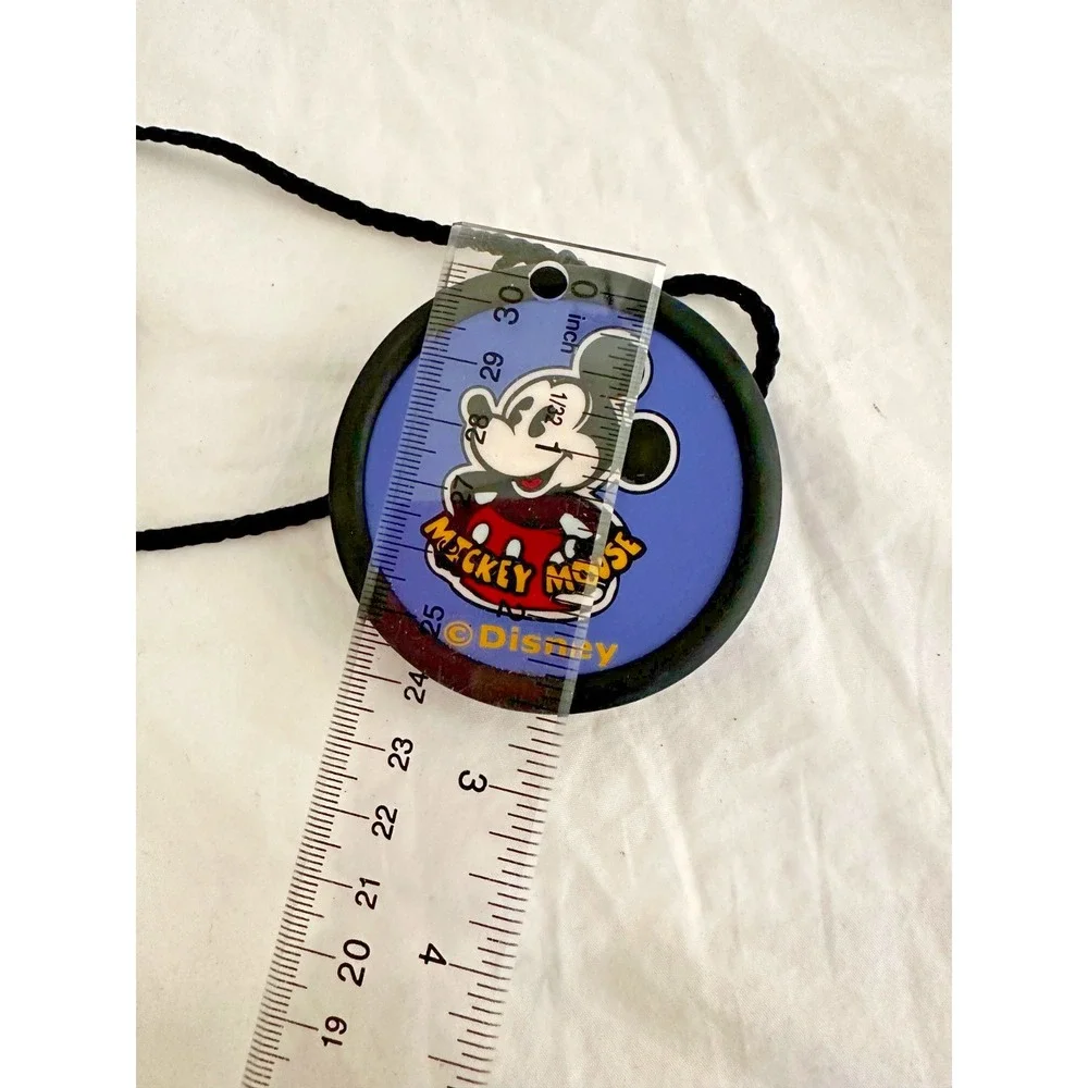 Disney Mickey Mouse Light up Necklace Pin Blue Round 2 1/2